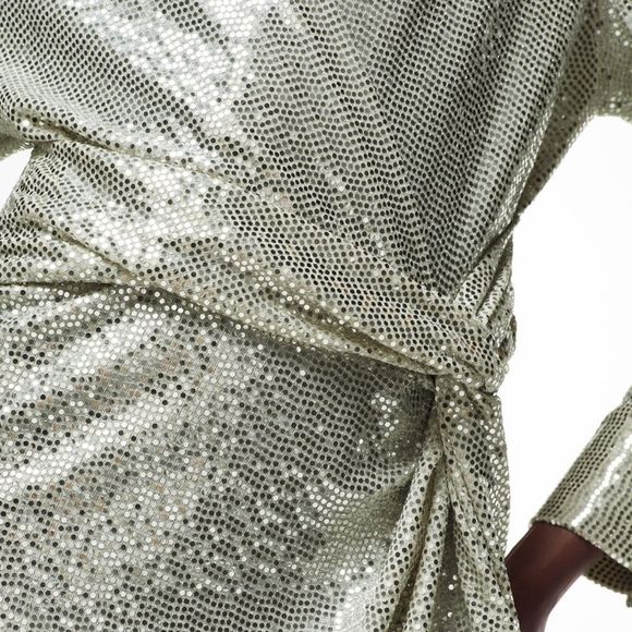 ZARA SPARKLY KNOTTED DRESS - Picture 8 of 8